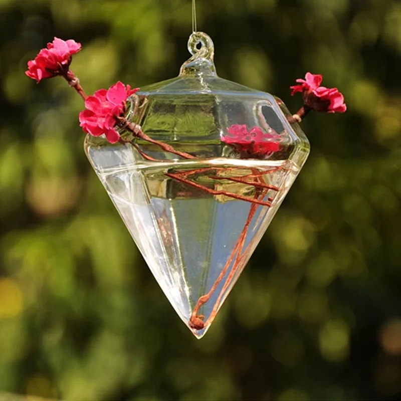 2 шт./упак. ромбовидная стеклянная ваза креативные Гидропонные установки стеклянный террариум модные домашние декоративные стеклянные ремесла