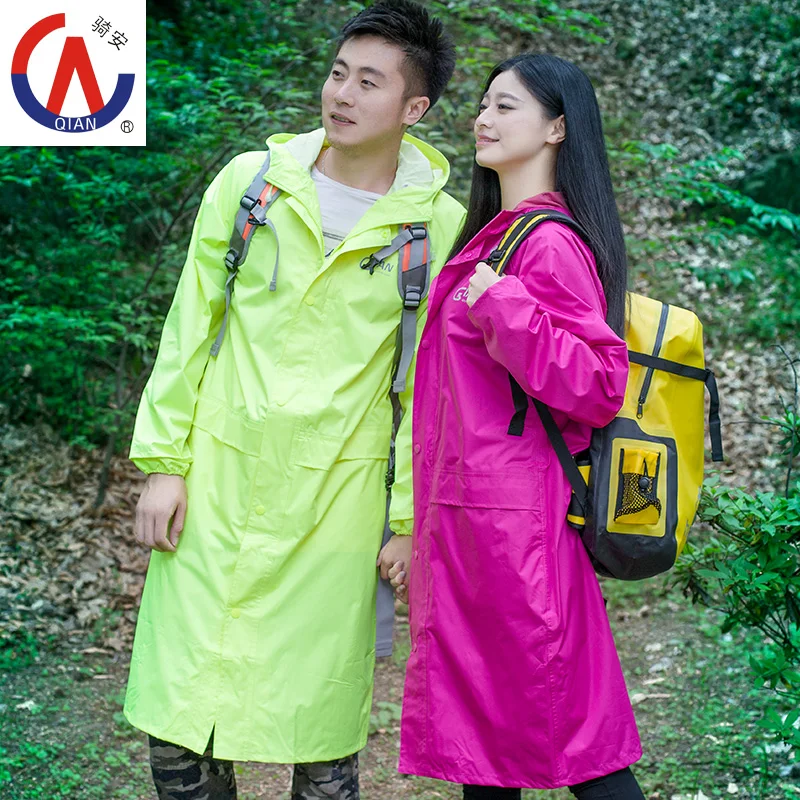 New 190t Nylon Fabric Portable Windbreaker Raincoat long Rainwear Men