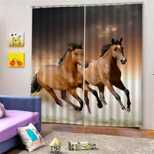 Занавеска с лошадью, гобелен, полиэстер, для украшения дома, цифровая печать, занавеска для детской комнаты, 3D затемнение для гостиной Oct29