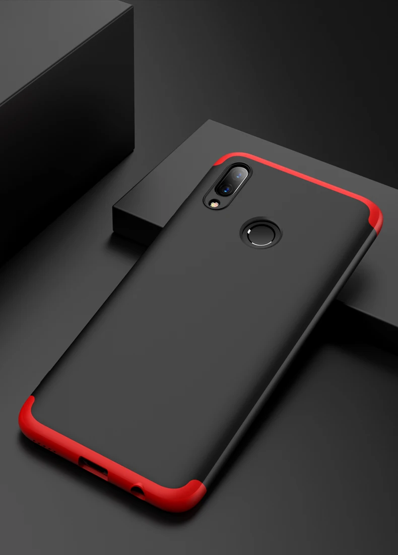 Huawei P Smart чехол Роскошный 3 в 1 полный защитный Жесткий ПК телефон задняя оболочка для huawei P Smart Coque Funda