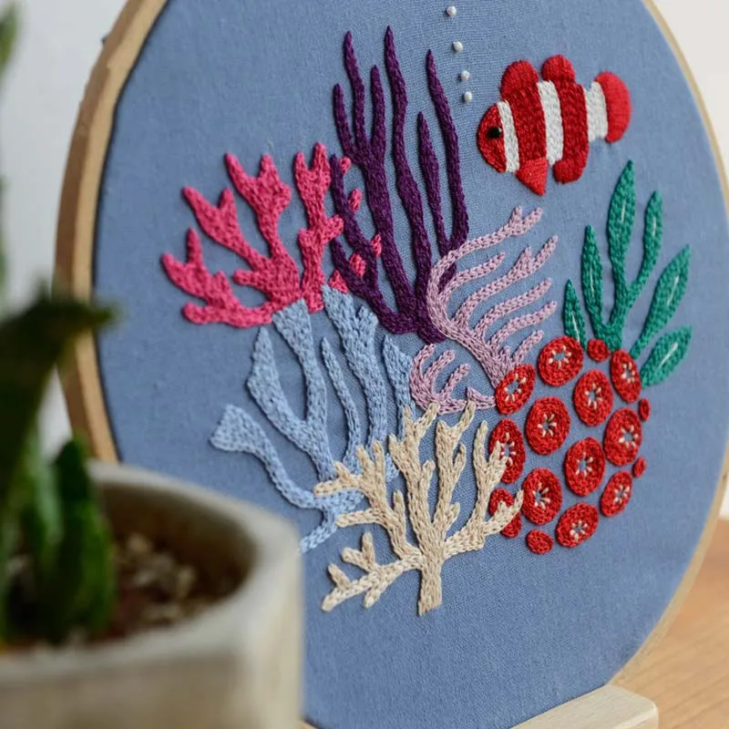 

New DIY Cartoon Embroidery Kits,Needlework Cross Stitch Sets with 20cm Frame for Beginner Cotton Thread Swing Art Home Decor