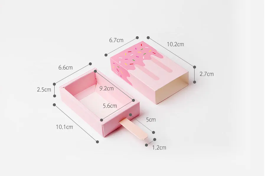 10 шт. коробки для конфет в форме мороженого, крафт-пакет, бумажная коробка для попкорна, Подарочная сумка, Подарочная сумка для детей, Подарочная сумка для конфет, декор для дня рождения - Цвет: ice cream pink 10pcs