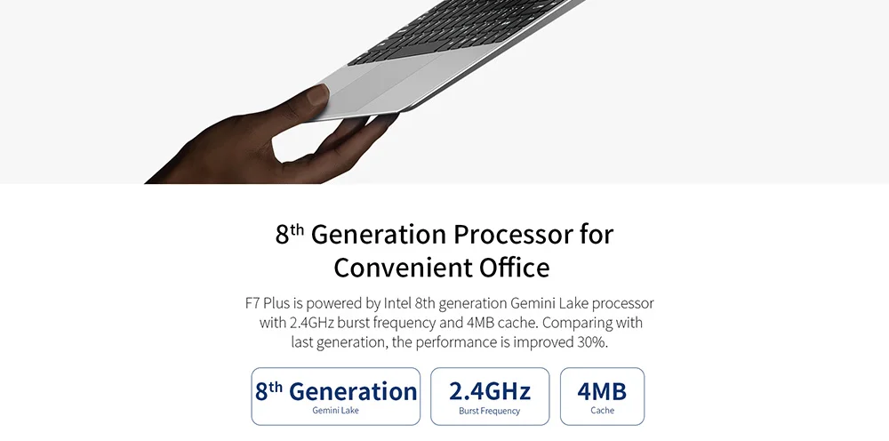 Ноутбук Teclast F7 Plus 14,0 дюймов Windows 10 Intel Gemini Lake N4100 четырехъядерный 1,1 ГГц 8 Гб ОЗУ 256 ГБ SSD HDMI 6500 мАч