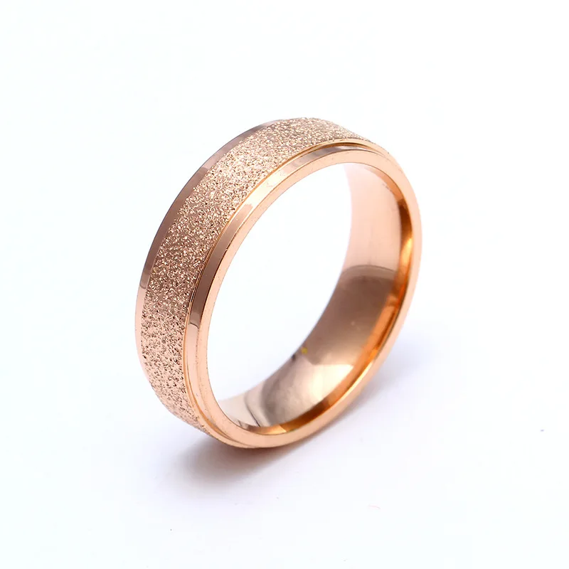 

Epiphany 316L Simple 6 mm Rose Gold Titanium Steel Dumb Grinding Surface Comfortable Internal and External Arc Surface Ring