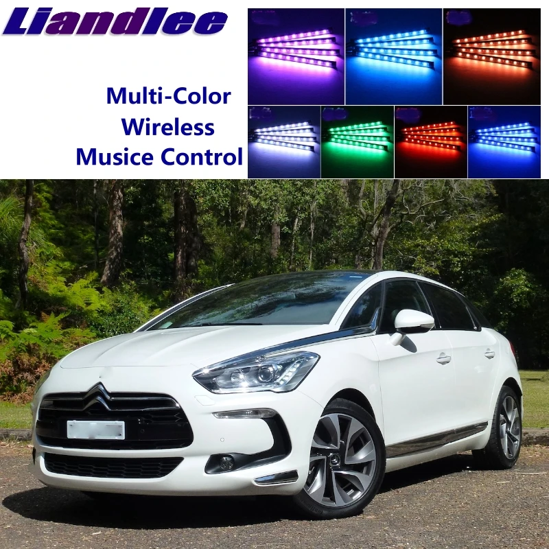 LiandLee Car Glow Interior Floor Decorative Atmosphere Seats Accent Ambient Neon light For Citroen DS5 DS 5 LS