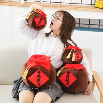 

20 cm/30 cm China's traditional first wine bottle jar doll pillow plush toys home decoration supplies Birthday present
