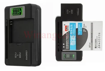 

500pcs/lot* 2 in 1 Multi-functional Mobile Universal Battery Charger dock with LCD display Screen For Cell Phones USB-Port