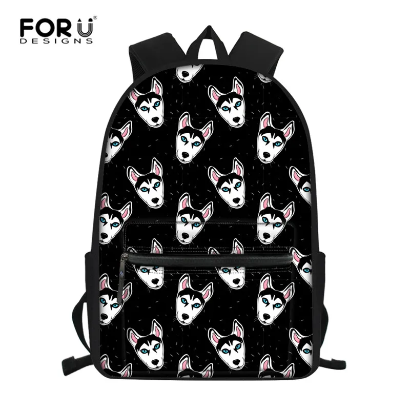 

FORUDESIGNS Customized Husky Backpack for Teenage Girls Boys Cute Student Kids Schoolbag Cool Primary Children Bookbags Mochila