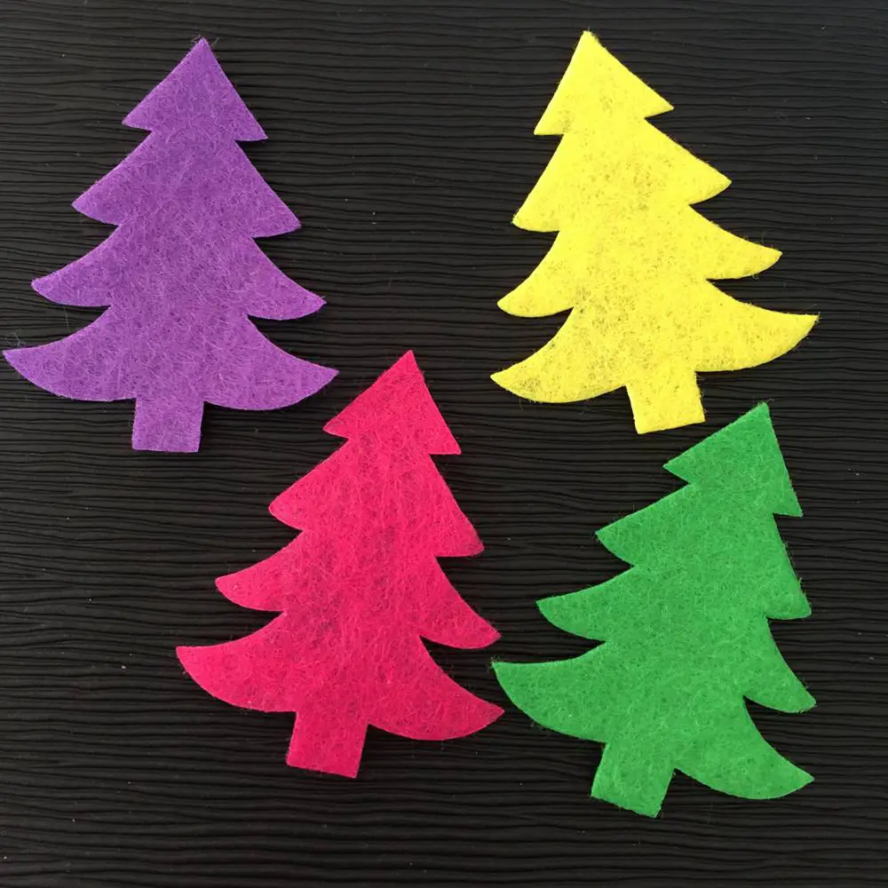 Mixed Padded Christmas Tree Appliques Scrapbooking Craft Making DIY Crafts Supplies 50pcs 32mm*37mm A72A