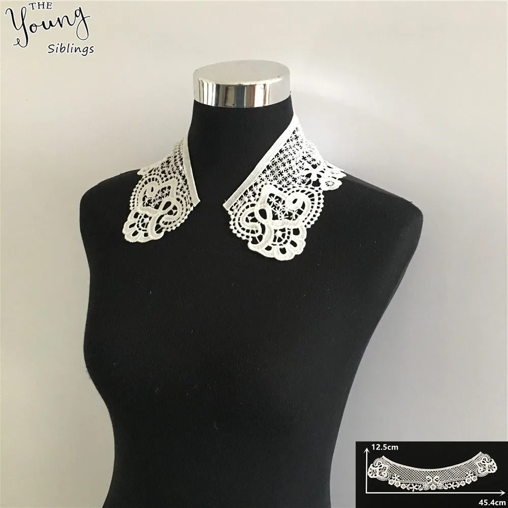 

New arrive White Lace Fabric Embroidery Hollow out Lace Collar Applique DIY Craft Neckline Sewing Clothing Decorate Accessories
