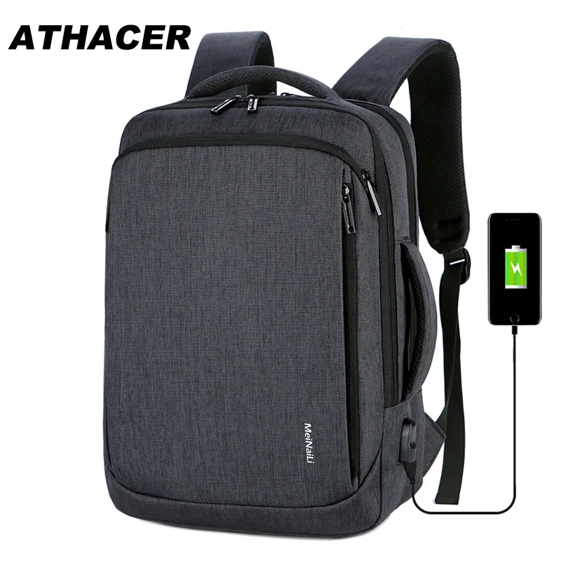 

Athacer Big Capacity Backpack Waterproof USB Charging Durable Laptop Anti-thief Bag Men For Travel Business School Bags Women