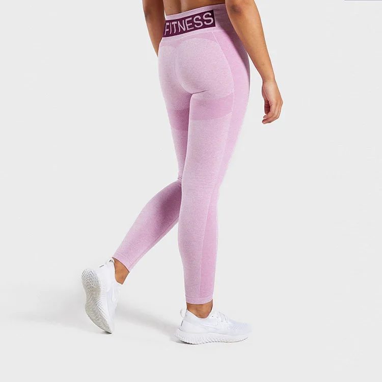 Женские леггинсы с высокой талией, женские спортивные Леггинсы для тренажерного зала, для фитнеса, женские штаны для йоги с эффектом пуш-ап, леггинсы для фитнеса, женские спортивные штаны - Цвет: Розовый