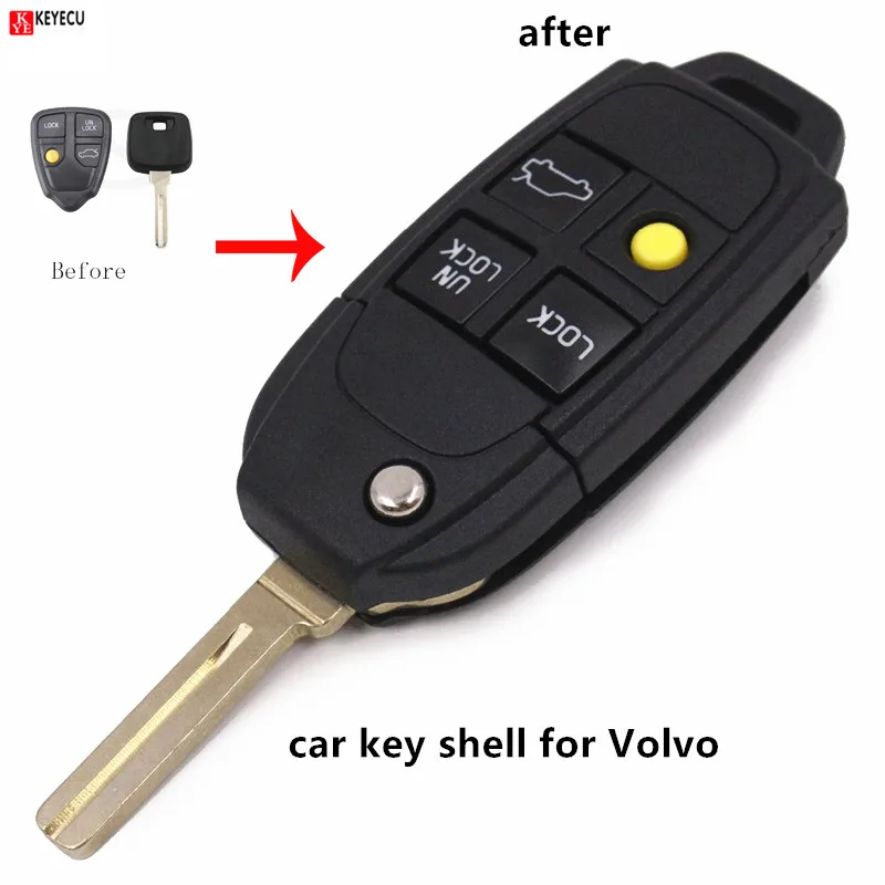 Складной чехол для ключей с 4 кнопками VOLVO S40 V40 C70 S60 S80 1988 2004|Ключ от авто| |