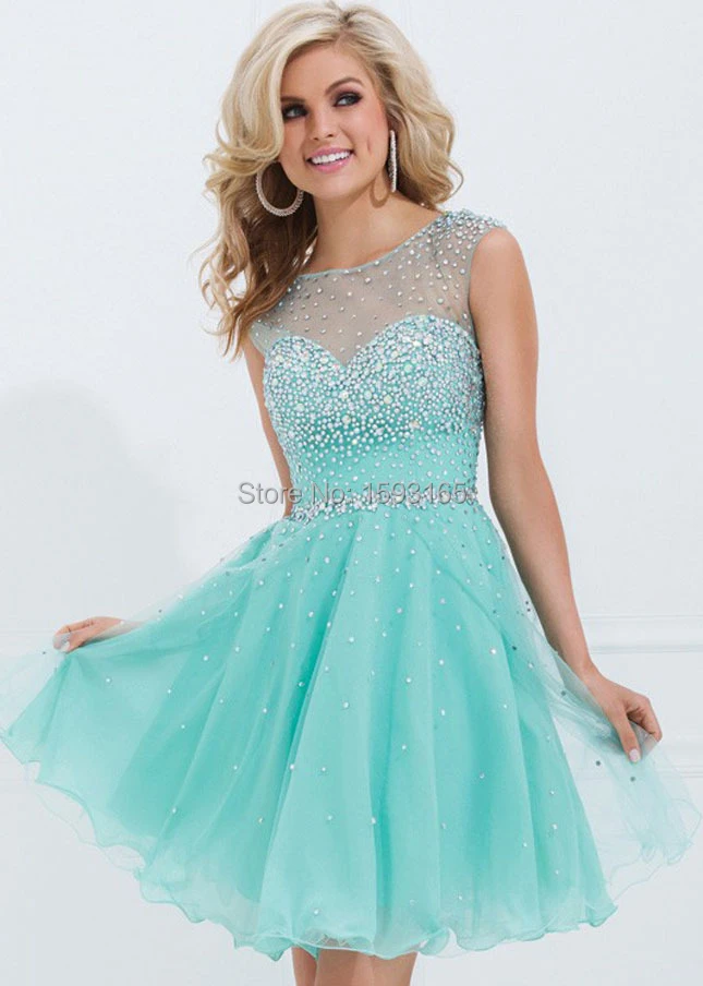 Cap Sleeve Beaded High Neck Open Back 