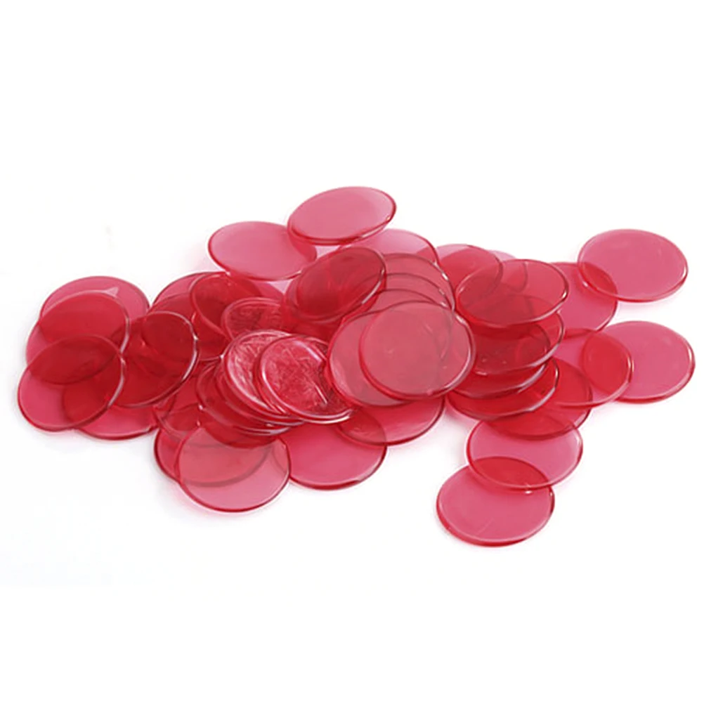 20/30/40/80pcs Transparent Counters Counting Bingo Chips Plastic Markers Bingo Supplies Poker Chips Casino Bingo Markers Token