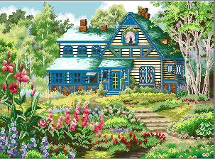 CS-1011 cross stitch kit forest house home cottage.jpg