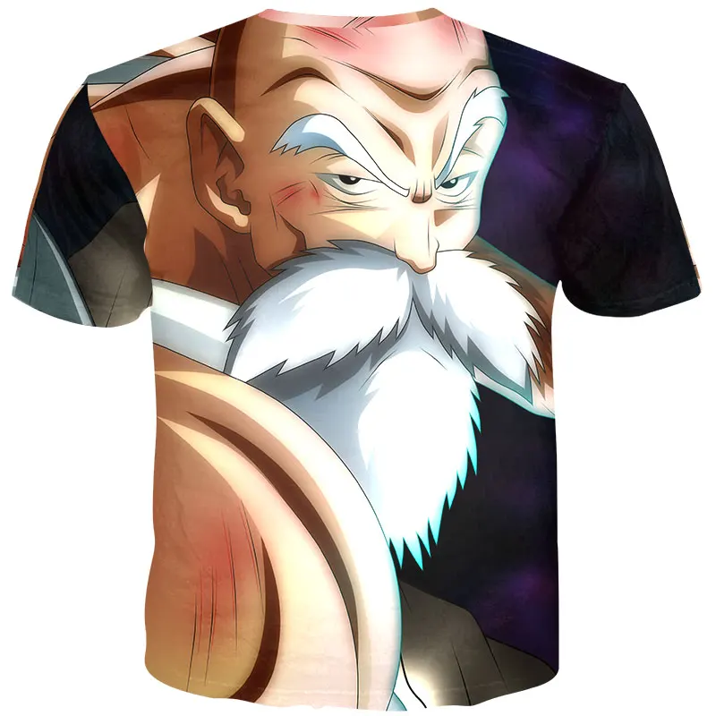 YOUTHUP Летние футболки мужские с принтом аниме Dragon Ball 3D футболка Oogway Tees Master Roshi Мужская футболка уличная одежда размера плюс