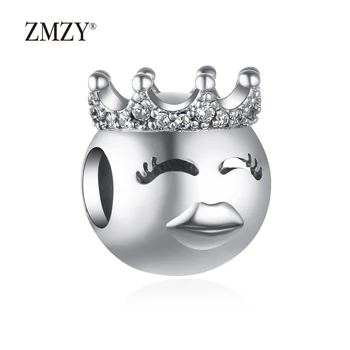 

ZMZY Authentic 925 Sterling Silver Charms Princess Emoticon Beads Fits Pandora Charm Bracelet Making