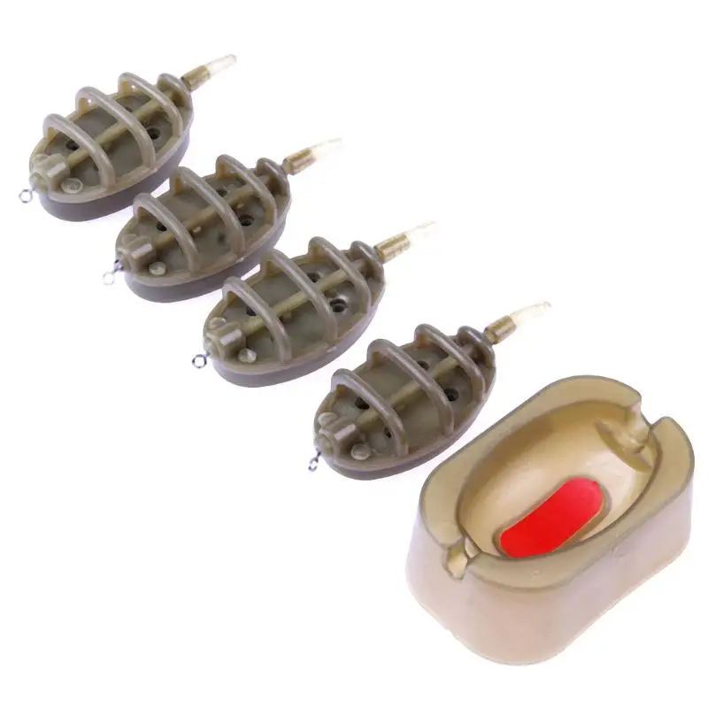 4pcs Carp Fishing Feeder Accessories Lead Sinker Lure Drop with Mould 15g 20g 25g 35g Inline Outdoor Fishing Method Bait thrower 30g 40g 50g fishing feeder carp lead sinker lures bait holder with mould accessory inline outdoor fishing method bait thrower
