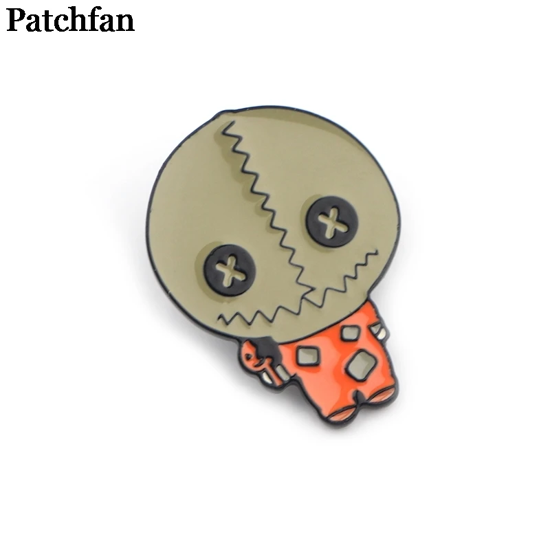 20 шт./партия Patchfan трюк или лечение Хэллоуин цинк значки в виде галстука рюкзак одежда броши для мужчин и женщин Декоративные значки медаль A2250