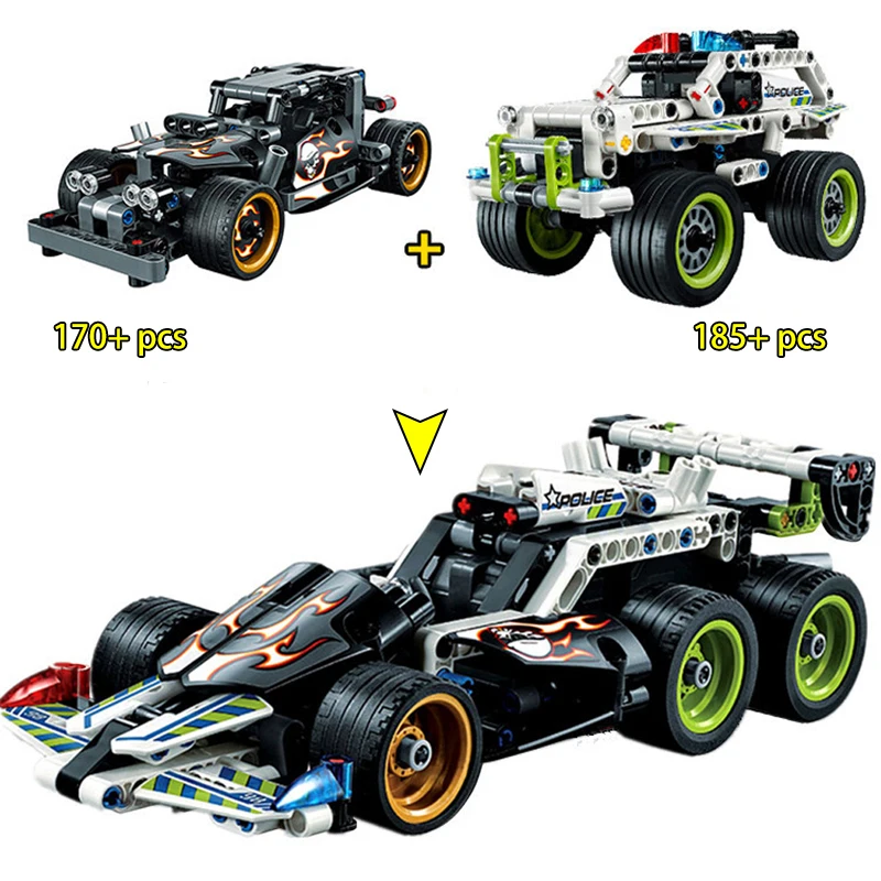Decool Pull Back Technic Car moto cycle Racer MOC Truck DIY строительные блоки детские игрушки для детей