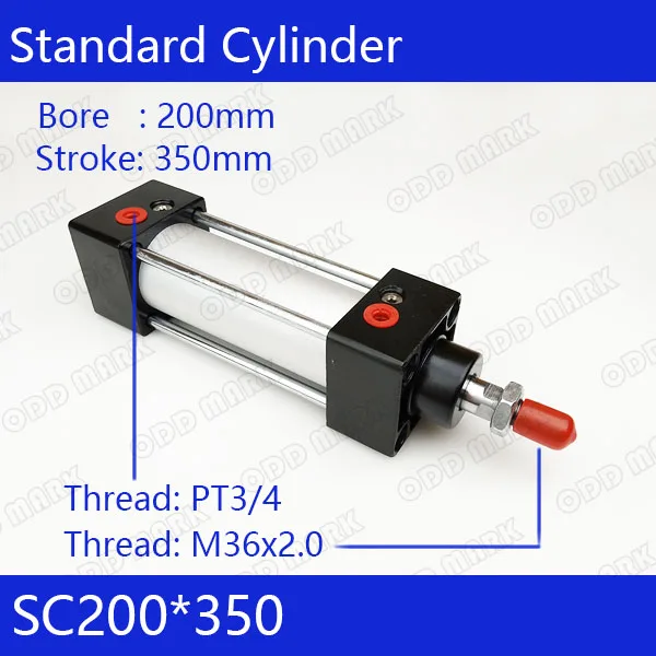 

SC200*350 200mm Bore 350mm Stroke SC200X350 SC Series Single Rod Standard Pneumatic Air Cylinder SC200-350