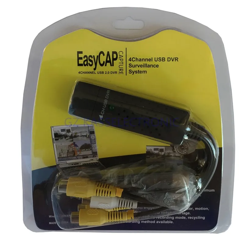 USB 2.0 Easycap 4 CH Видео Аудио карты захвата видеонаблюдения DVR