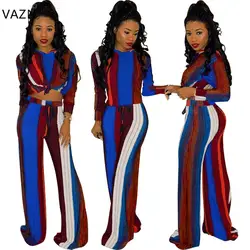 VAZN осень хит 2018 известный бренд женский 2-Pieces принт широкие ноги Комбинезоны женские повседневные с капюшоном длинный рукав Длинные
