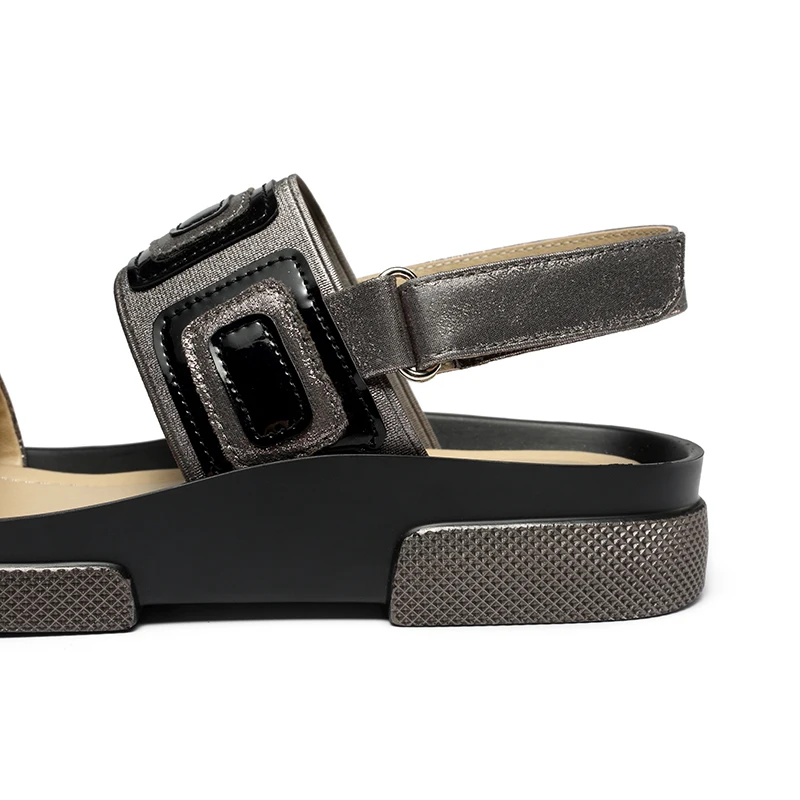 AIMEIGAO Plus Size Flat Summer Women Sandals Flat Casual Shoes Fashion Comfortable Roman Sandals Peep-toe Flat Women Shoes