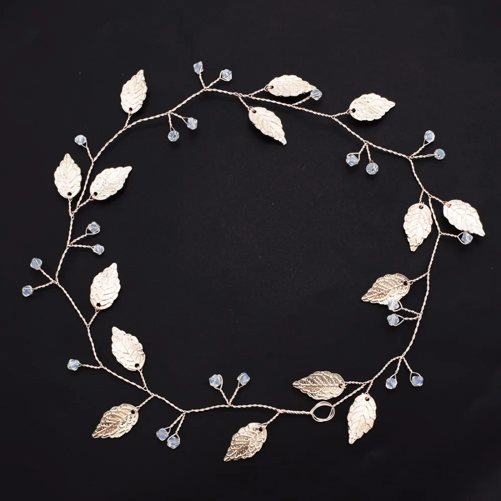 Греческая корона лоб Золотой металлический головной убор повязки лист украшение для волос со стразами тиары невесты цветок свадебные аксессуары для волос