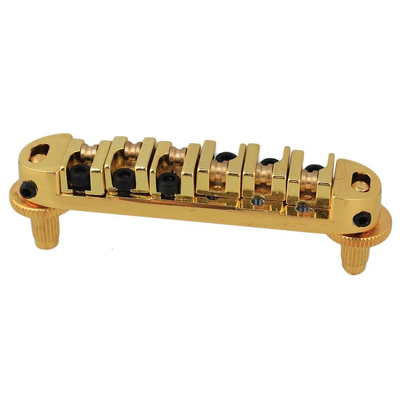 

5 PCS of (Roller Saddle Bridge with Posts and Spanner For Electric Guitar Golden)