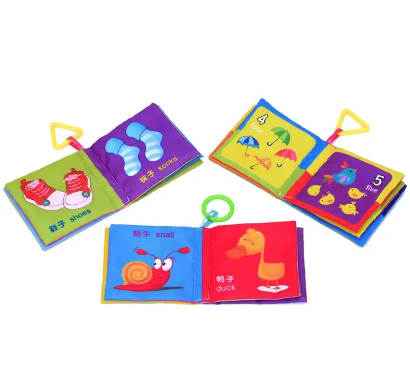 

New arrive cloth books learn english and chinese for 3 years old child