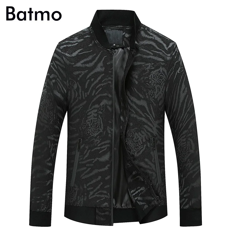 

Batmo 2018 new arrival spring high quality printed Tiger stripes casual jackets men,men's thin jackets plus-size M to XXXL 6707
