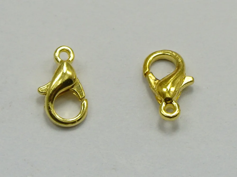 

100 Golden Plated Jewelry Lobster Clasp Findings 10x5mm