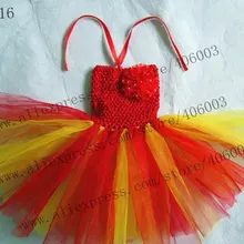 Вязаные крючком платья для маленьких девочек красный и желтый 6*6 дюймов