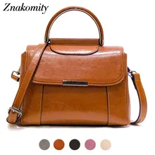 Znakomity Ретро сумка на плечо женская сумка из натуральной кожи женская винтажная кожаная сумка через плечо коричневые сумки-мессенджеры для женщин