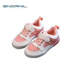 GNORNIL 2018 Весна Новые детские спортивная обувь для мальчиков дышащие Повседневная обувь из искусственной кожи для девочек кроссовки студент