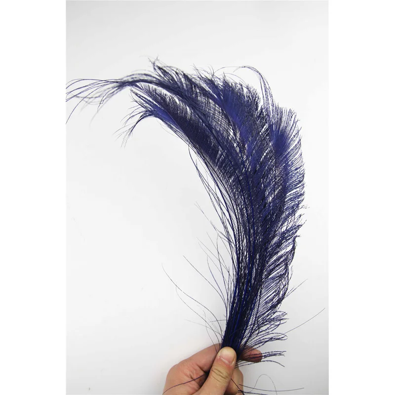 

100pcs 100% natural Navy peacock sword feather 30-40cm/12-16inch for Diy carnival costume mask headdress crafts