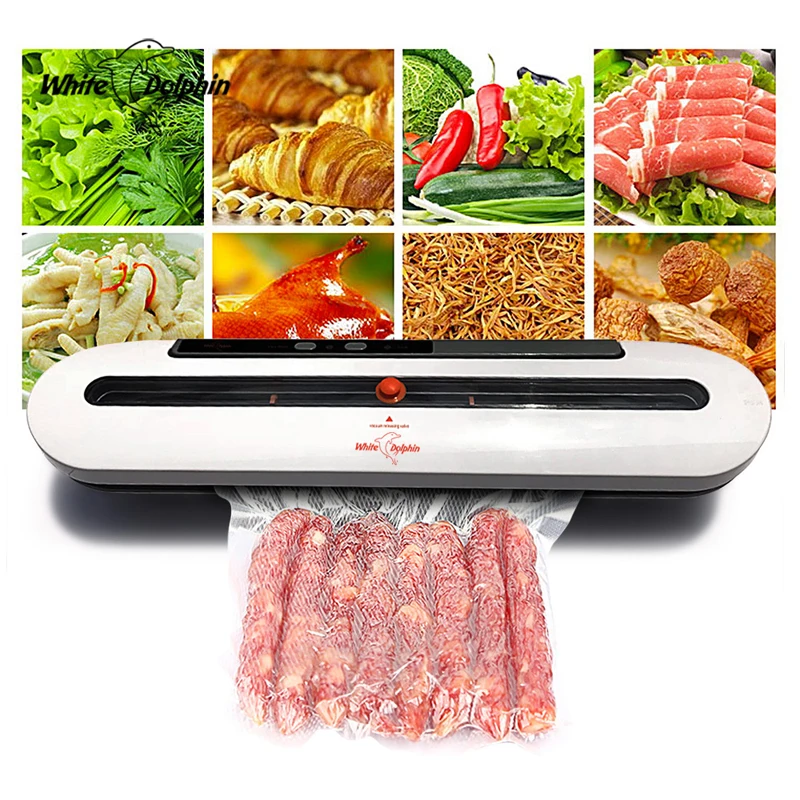 White Dolphin Vacuum Food Sealer 110V 220V Electric Household Mini Food