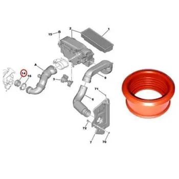 

Hot Sell TURBO AIR PIPE SLEEVE For PEUGEOT 206 207 307 308 407 EXPERT PARTNER 1.6 HDI Air Pipe Seal for Peugeot
