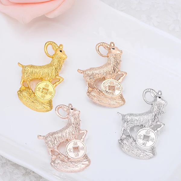 

New Gold jewelry garment animal broches small muslim hijab pins wedding Sheep brooch Beautiful Brooches for women X1576