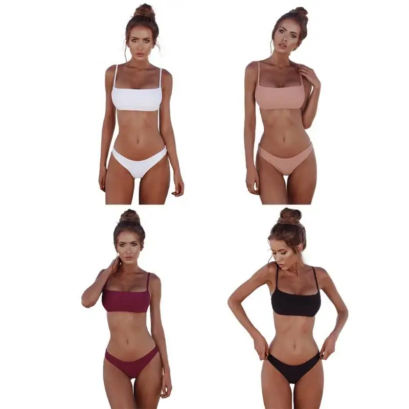 

2019 Sexy Bikini Swimwear Women Solid Push-up Padded Swimsuit Summer Beach bikini Set Beachwear Swimming suit Bathing Suit
