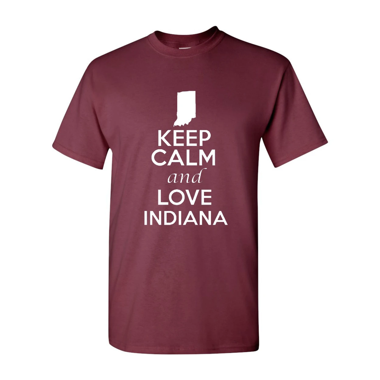 Keep Calm and Love Indiana Adult T-Shirt Tee (1)