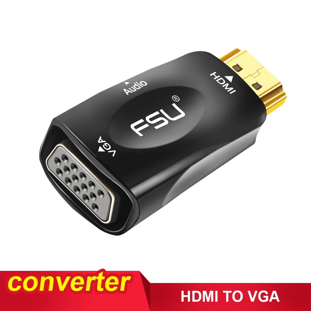 

HDMI To VGA Adapter Converter Cable With Audio Cable Support HD 1080P For PC Lap Xbox 360 PS3 PS4 PC Laptop TV Box Projector