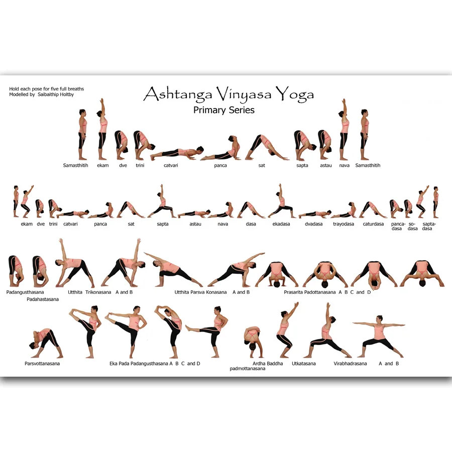 MQ2211 Yoga Ashtanga Pose Beginner Vinyasa Namaskara Health Hot Art