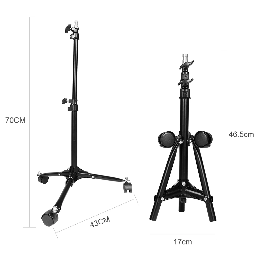 70cm Durable Folding Dolly Wheels Floor Light Stand for Studio Flash 250SDI 300SDI E250 E300 DE300 DE400 SK300 SK400 DP600 light stand photographic light stand