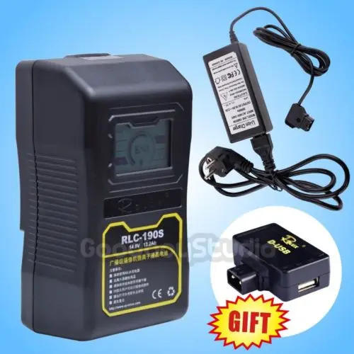 

Rolux RLC-190S 190WH S0ny V-mount LCD Li-ion Battery with RL-T1A D-Tap Charger Kit