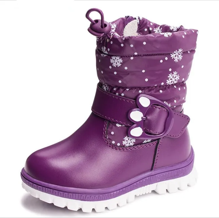 Zero 30 русские детские зимние сапоги зима плюс бархат толстые детские зимние сапоги непромокаемые Мальчики Девочки обувь нескользящие детские сапоги - Цвет: Фиолетовый