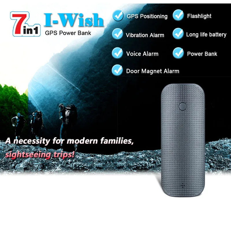 

Portable GPS Tracker V20 Multi-function 7-in-one Real-time Tracker GS /GPRS Burglar Alarm with LED Flashlight Can Quickly Charge