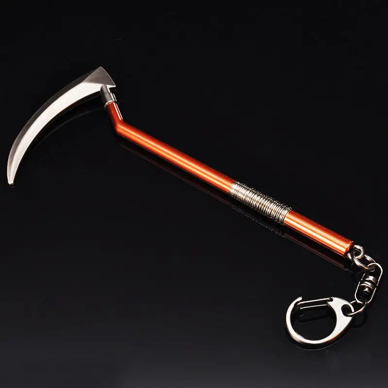 Game Battle Royale Weapon Pickaxe Action Figure Toy Anarchy Axe - color as pictutre show 100 brand new material zinc alloy environmental standard lead nickel cadmium free package includes 1 pickaxe keyring